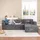 COMHOMA Eckcouch Cordstoff 2-Sitzer Silber