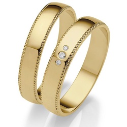 Firetti Trauring Schmuck Geschenk Gold 375 Hochzeit Ehering „LIEBE“, Made in Germany – mit o. ohne Brillanten/Diamanten gelb|goldfarben 57