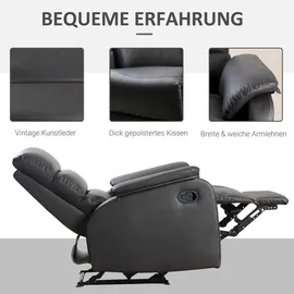 Homcom Relaxsessel Kunstleder 92 x 75 x 99 cm schwarz