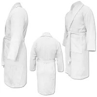 HOMELEVEL Bademantel Frottee Reisebademantel 100% Baumwolle für Damen und Herren, Baumwolle weiß L | 34,00 cm