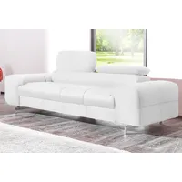 COTTA 2-Sitzer Chef, Big-Sofa mit Kopfteilverstellung, edle Metallkufen weiß