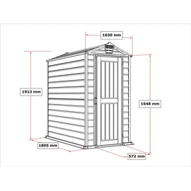 DURAMAXX Duramax Gartenhaus 1,04 x 1,80 m Grau