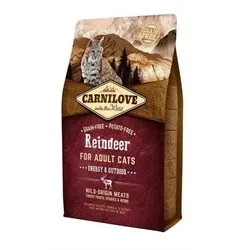 CARNILOVE Katze Rentier Energie & Outdoor 2kg + Überraschung für die Katze
