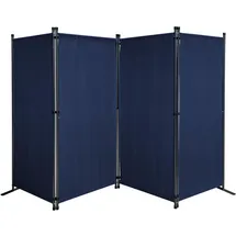 Quick Star Paravent 4 Teilig 165 x 220 cm Sonnen- - Sichtschutz Stellwand Faltbar Blau Metall, 220x170