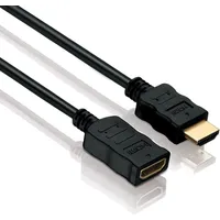 Helos Verlängerung, High Speed HDMI Stecker/Buchse mit Ethernet 0,5m