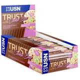 USN Trust Crunch Protein Riegel, White Chocolate & Raspberry, 12 x 60g, der leckere und sättigende Snack für die Hosentasche, weiße Schokolade und Himbeere, 15g Protein