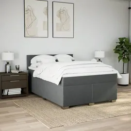 vidaXL Boxspringbett 140 x 200 cm Dunkelgrau