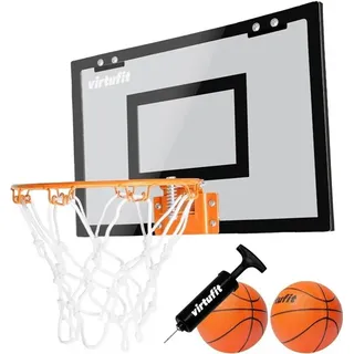 VirtuFit Pro Mini Basketballbrett mit 2 Bälle und Pumpe - Schwarz - Basketballkorb