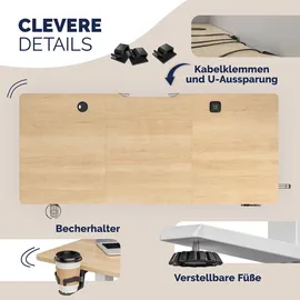 CASARIA Höhenverstellbarer Schreibtisch Beige
