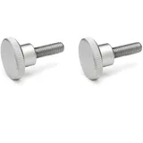 Ganter Normelemente | Hohe Rändelschrauben - DIN 464-M6-16-NI | Gewinde M6 | Gewindelänge: 16mm | Edelstahl NI | 2 Stück