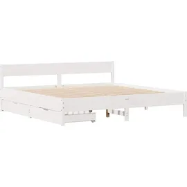 vidaXL Massivholzbett 180 x 200 cm Weiß