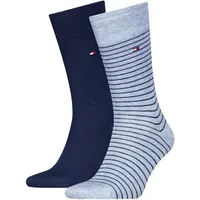Tommy Hilfiger TH MEN SMALL STRIPE SOCK 2P 2er Pack Blau 47-49