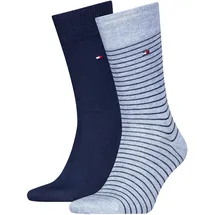 Tommy Hilfiger TH MEN SMALL STRIPE SOCK 2P 2er Pack Blau 47-49