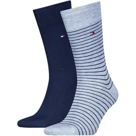 Tommy Hilfiger TH MEN SMALL STRIPE SOCK 2P 2er Pack Blau 47-49
