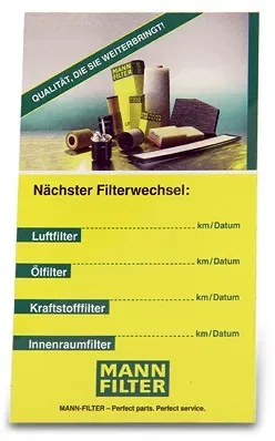 Mann-filter Ölwechsel-Türholmaufkleber
