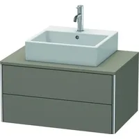Duravit XSquare Waschtischunterschrank, 2 Schubkästen, Flannel Grey seidenmatt