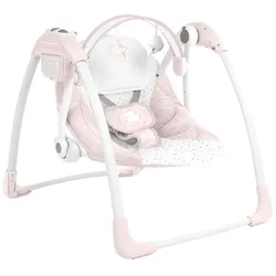 Kikkaboo Babywippe Chillo elektrisch, Schwingfunktion, Musikfunktion, Spielbogen rosa