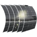 Aysolar 500W 12V Flexibel Solarpanel 5x100W 18V Monokristalline Photovoltaik Solarmodule für Batterien, Wohnmobil,Boote, Wohnwagen, Van und andere Unregelmäßige Oberflächen