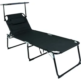 Lex XXL Sonnenliege 200 x 70 x 45 cm Schwarz