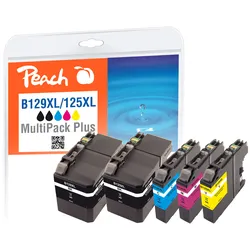 Peach Spar Pack Plus Tintenpatronen, kompatibel zu Brother LC-129VALBP