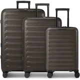 d & n Toronto Koffer-Set 3-tlg. grau/braun