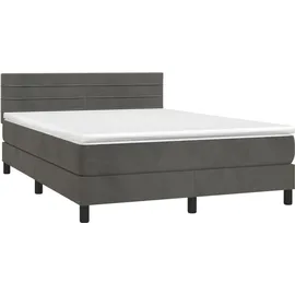 vidaXL Boxspringbett 140 x 200 cm Dunkelgrau