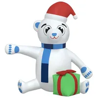 VidaXL Weihnachtsdekoration Aufblasbarer Teddybär LED 240 cm