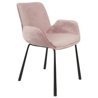 Zuiver Stuhl Armlehnstuhl Brit Samt grau rosa
