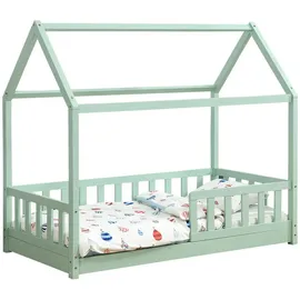 Juskys Kinderbett Marli 80 x 160 cm Kiefer lackiert mint