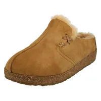 Haflinger Damen Hausschuh Lammfell Leder Pantoffel Saskatchewan 711021, Größe:39 EU, Farbe:Beige - Beige - 39