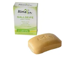 AlmaWin Öko Gallseife 100g, frischer Duft nach Zitrone, Seifenstück