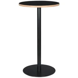 Runder Stehtisch 60cm schwarz - Designer Bartisch Holz-Metall 105,5cm hoch | Kadima Design