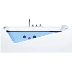 Whirlpool Badewanne weiß rechteckig mit LED 180 x 90 cm MARQUIS