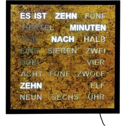 Wanduhr AMS, schwarz (schwarz, wurzelstruktur), Wanduhren, B/H/L: 40cm x 4cm x 40cm, Quarzuhr, Digitaluhr, Wohnzimmer, Esszimmer, Küche, Arbeitszimmer,Büro