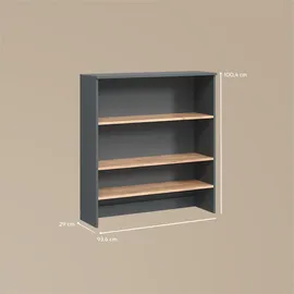 livinity Waschmaschinenschrank Paolina 93,6 x 100,4 cm Anthrazit/Goldkraft Eiche