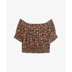 Superdry  Blusen Blouse crop smocké femme  in Braun, EU XS
