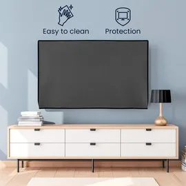 kwmobile 75" TV Abdeckung Indoor - Fernseher Hülle Bildschirmschutz Abdeckung - TV Bildschirm Staubschutzhülle - Fernsehabdeckung - Dunkelgrau