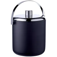 Edzard Eiseimer Atas (Höhe 23 cm) mit Deckel, Edelstahl, außen matt schwarz