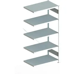 Meta Steckregal Anbauregal S3 CLIP 150 AR 2000 x 1000 x 600 mm lichtgrau + 5 Böden