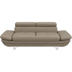 2-Sitzer COTTA "Enterprise", beige, B:218cm H:91cm T:104cm, Softlux-Kunstleder;Luxus-Kunstleder, Sofas, Big-Sofa, mit Armteilverstellung & Kopfteilverstellung