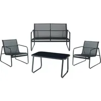 casa.pro Gartenmöbelset Anzi 4-tlg. Schwarz - Schwarz