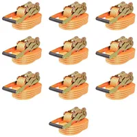 VidaXL Ratschen-Spanngurte 10 Stk. 2 Tonnen 8m×50mm Orange