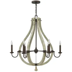 Licht-Erlebnisse Kronleuchter ESITEESH Rostbraun Natur 6x E14 max. 60W LE51200
