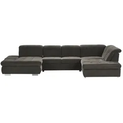 Lounge Collection Wohnlandschaft mit verschiedenen Funktionen Spencer , grau , Maße (cm): B: 382 H: 102 T: 260.0