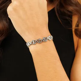 Boss DOUBLE B STRAND Armband Edelstahl silber 1580740 Größe 17 cm