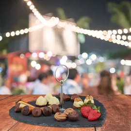 Relaxdays Schieferplatte, Herzform Anthrazit,Silber