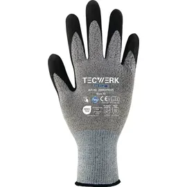 tecwerk Handschuhe Flex EN 388 PSA II Grau/Schwarz Gr. 10 12 Paar