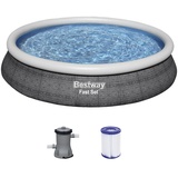 BESTWAY Fast Set Pool 457 x 84 cm inkl. Filterpumpe Rattanoptik