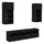 vidaXL TV Wand Einheiten mit LED 5 pcs 40,5x90x30 cm Schwarz Eichen-Optik Holz