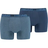 Head Herren Boxershorts im Pack Basic, Baumwoll Stretch, einfarbig Blau XL